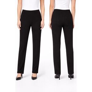 Misook Womens Medium Brown Pants Elastic Waist‎ Pull On